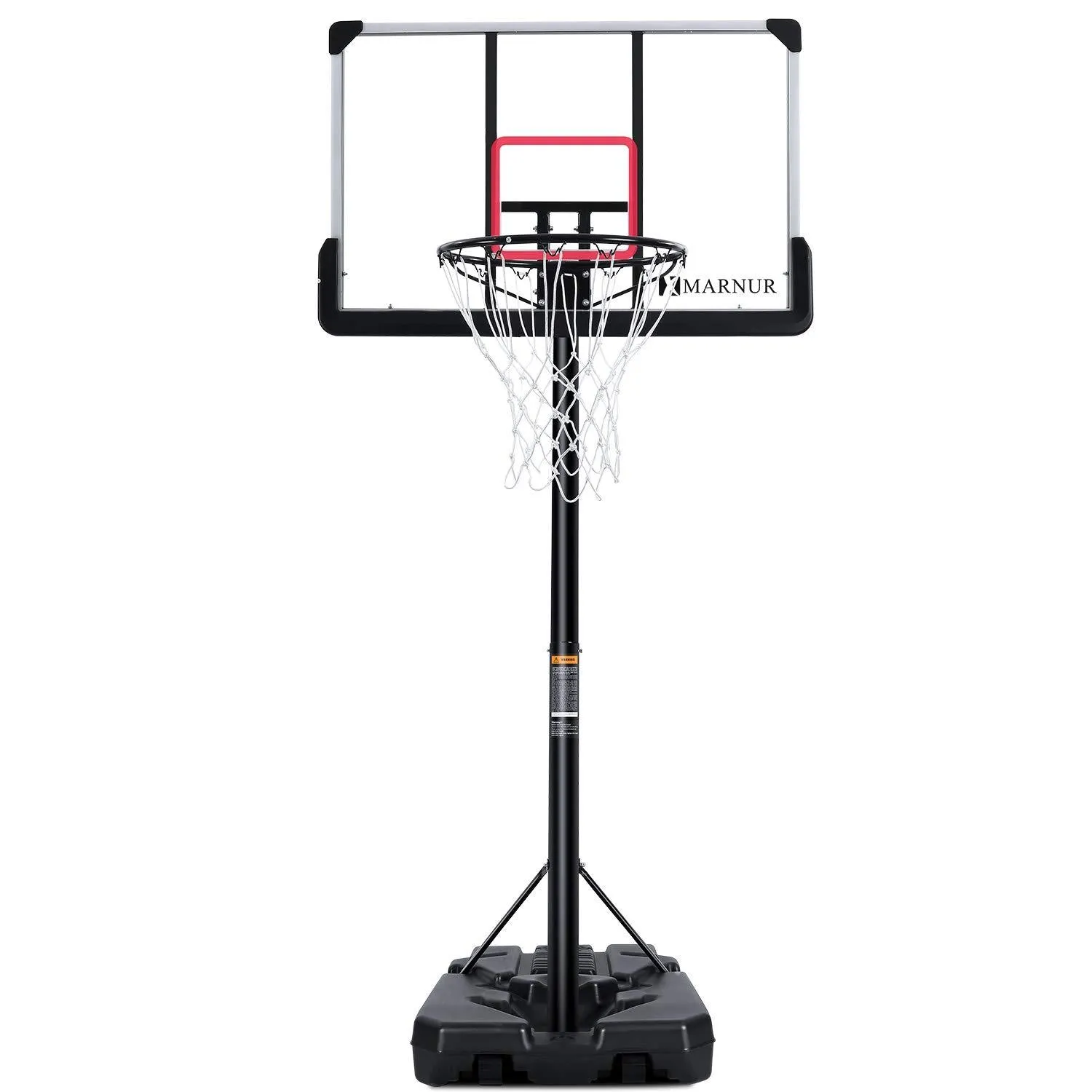 44 In. Basketball Hoop Basketball System, 6 Ft. 7 In. to 10 Ft. Height Adjustable Portable Basketball Goal Basketball Equipment with Big Backboard and Wheels and Large Base