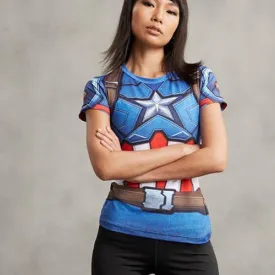 CAPTAIN AMERICA Compression Shirt for Women (Short Sleeve)