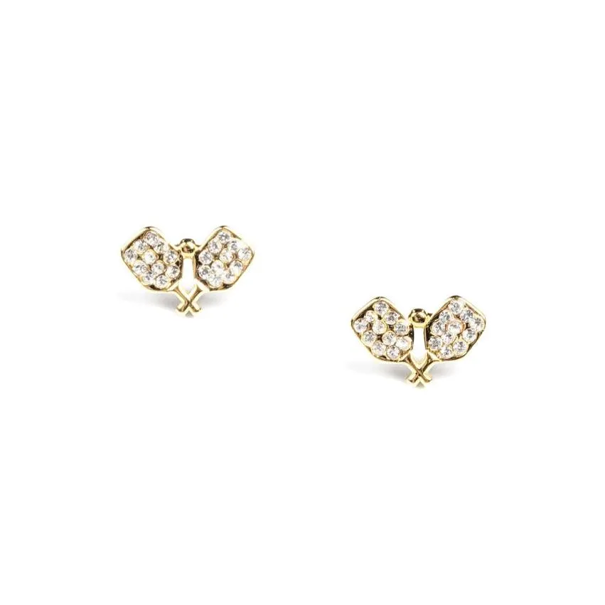 CC Sport Pavé Pickleball Necklace and Earrings Gift Set - Gold