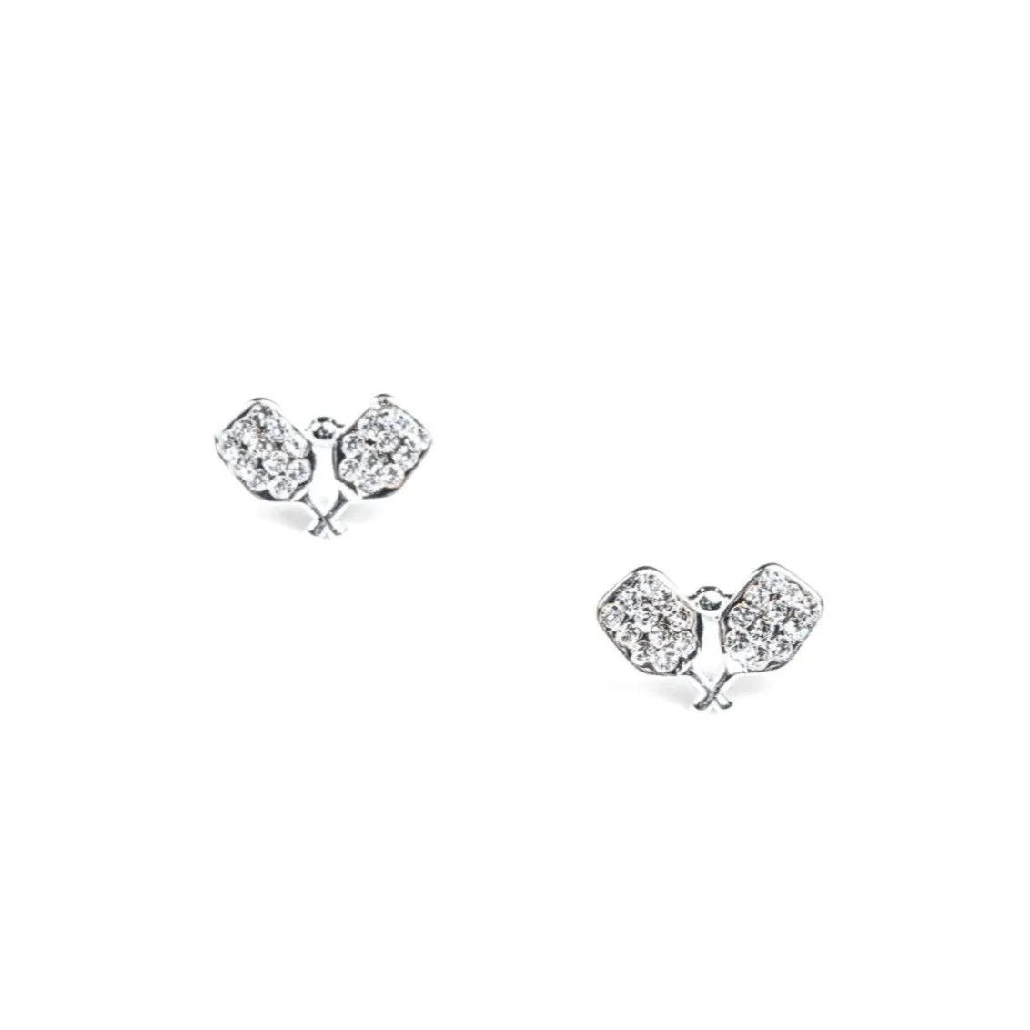 CC Sport Pavé Pickleball Necklace and Earrings Gift Set - Silver