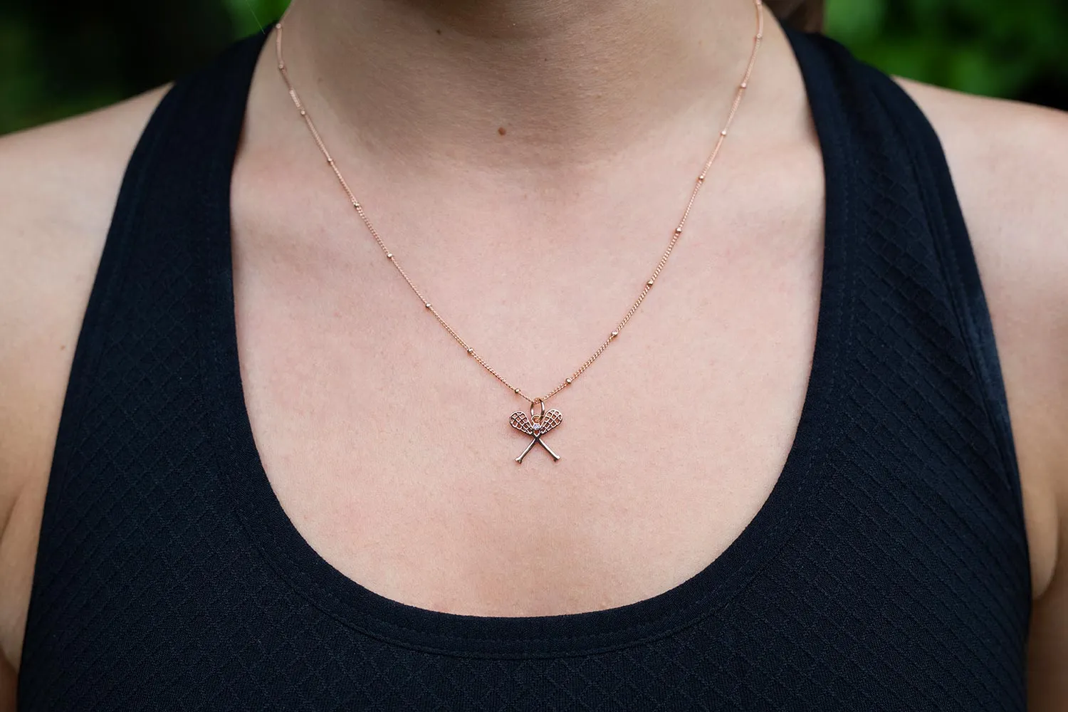 CC Sport Rose Gold Lacrosse Necklace and Earrings Gift Set
