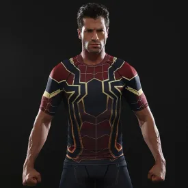 Infinity War SPIDERMAN Short Sleeve Compression Shirt for Men