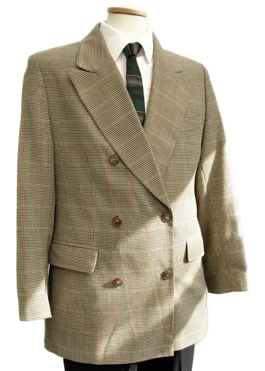 Men's 1970s Double Breasted Tweed Sports Jacket 40"